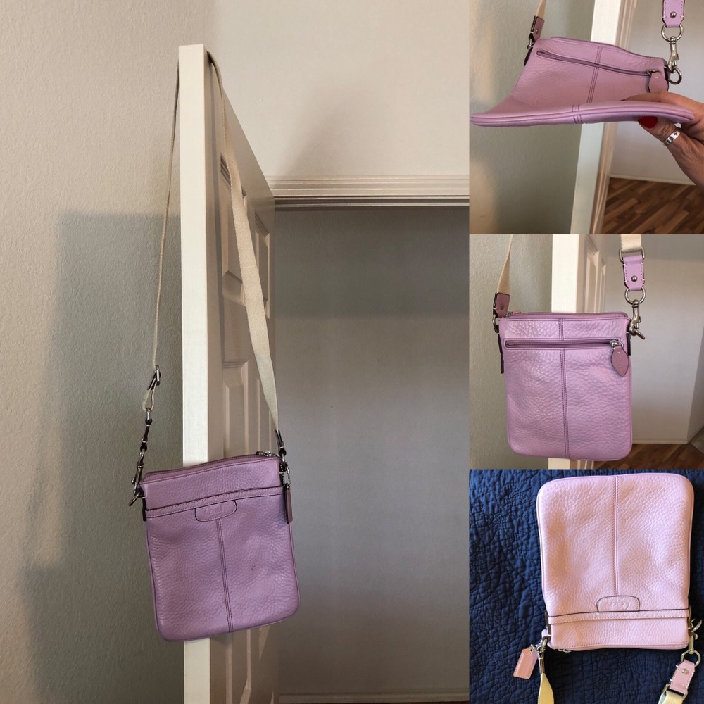 Lilac or lavender coach cross body